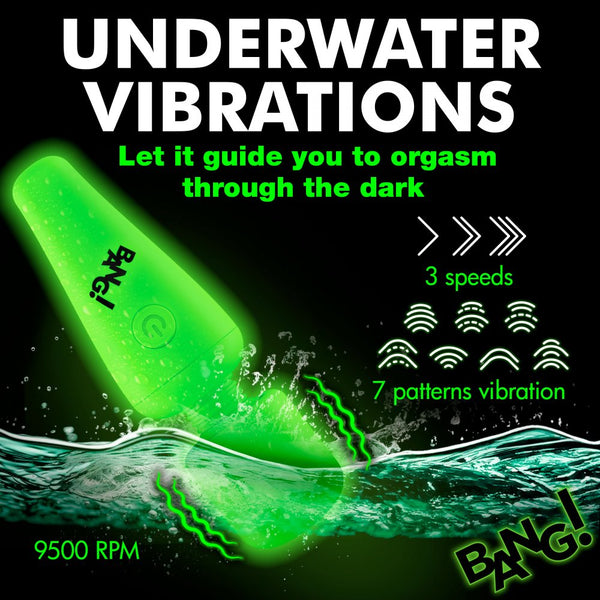 Bang!  Glow-in-the-Dark Rechargeable Silicone Wand - Extreme Toyz Singapore - https://extremetoyz.com.sg - Sex Toys and Lingerie Online Store - Bondage Gear / Vibrators / Electrosex Toys / Wireless Remote Control Vibes / Sexy Lingerie and Role Play / BDSM / Dungeon Furnitures / Dildos and Strap Ons &nbsp;/ Anal and Prostate Massagers / Anal Douche and Cleaning Aide / Delay Sprays and Gels / Lubricants and more...