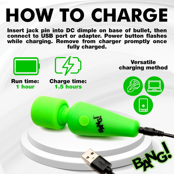 Bang!  Glow-in-the-Dark Rechargeable Silicone Wand - Extreme Toyz Singapore - https://extremetoyz.com.sg - Sex Toys and Lingerie Online Store - Bondage Gear / Vibrators / Electrosex Toys / Wireless Remote Control Vibes / Sexy Lingerie and Role Play / BDSM / Dungeon Furnitures / Dildos and Strap Ons &nbsp;/ Anal and Prostate Massagers / Anal Douche and Cleaning Aide / Delay Sprays and Gels / Lubricants and more...