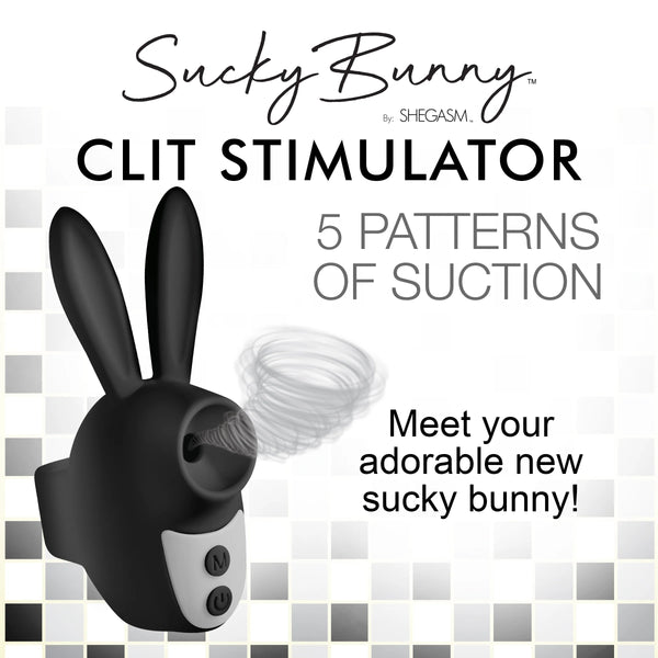 Sucky Bunny Rechargeable Clit Stimulator - Black