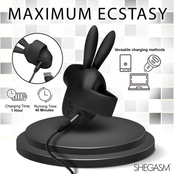 Sucky Bunny Rechargeable Clit Stimulator - Black