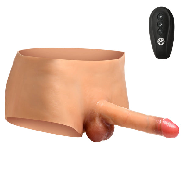 Ramming Briefs Thrusting & Vibrating Silicone Penis Panties - Medium