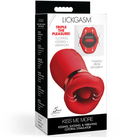 Kiss Me More Rechargeable Kissing, Sucking and Vibrating Clitoral Stimulator