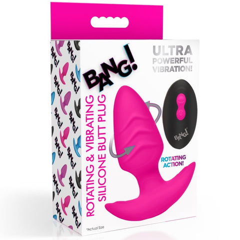 Bang! Rotating and Vibrating Silicone Butt Plug - Pink - Extreme Toyz Singapore - https://extremetoyz.com.sg - Sex Toys and Lingerie Online Store - Bondage Gear / Vibrators / Electrosex Toys / Wireless Remote Control Vibes / Sexy Lingerie and Role Play / BDSM / Dungeon Furnitures / Dildos and Strap Ons &nbsp;/ Anal and Prostate Massagers / Anal Douche and Cleaning Aide / Delay Sprays and Gels / Lubricants and more...