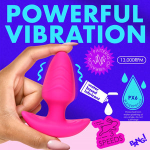 Bang! Rotating and Vibrating Silicone Butt Plug - Pink - Extreme Toyz Singapore - https://extremetoyz.com.sg - Sex Toys and Lingerie Online Store - Bondage Gear / Vibrators / Electrosex Toys / Wireless Remote Control Vibes / Sexy Lingerie and Role Play / BDSM / Dungeon Furnitures / Dildos and Strap Ons &nbsp;/ Anal and Prostate Massagers / Anal Douche and Cleaning Aide / Delay Sprays and Gels / Lubricants and more...