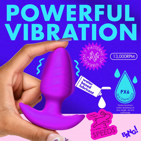 Bang! Rotating and Vibrating Remote Control Silicone Butt Plug - Purple - Extreme Toyz Singapore - https://extremetoyz.com.sg - Sex Toys and Lingerie Online Store - Bondage Gear / Vibrators / Electrosex Toys / Wireless Remote Control Vibes / Sexy Lingerie and Role Play / BDSM / Dungeon Furnitures / Dildos and Strap Ons &nbsp;/ Anal and Prostate Massagers / Anal Douche and Cleaning Aide / Delay Sprays and Gels / Lubricants and more...