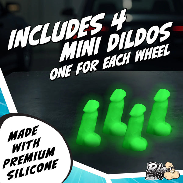 Glow-In-The-Dark Magnetic Snap-on Peckers - 4 Pack