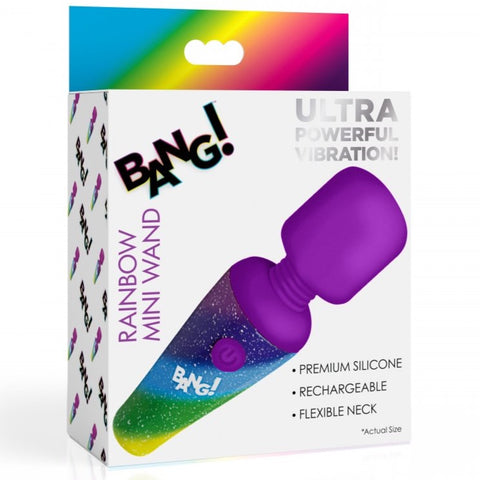 Bang! Rainbow Mini Rechargeable Silicone Wand Vibrator - Extreme Toyz Singapore - https://extremetoyz.com.sg - Sex Toys and Lingerie Online Store - Bondage Gear / Vibrators / Electrosex Toys / Wireless Remote Control Vibes / Sexy Lingerie and Role Play / BDSM / Dungeon Furnitures / Dildos and Strap Ons &nbsp;/ Anal and Prostate Massagers / Anal Douche and Cleaning Aide / Delay Sprays and Gels / Lubricants and more...