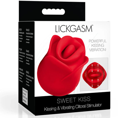 Sweet Kiss Rechargeable Kissing and Vibrating Clitoral Stimulator - Red