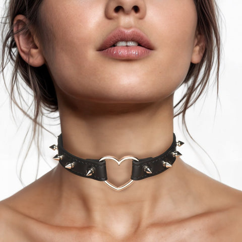 Master Series Spiked Heart Choker (2 Colours Available) - Extreme Toyz Singapore - https://extremetoyz.com.sg - Sex Toys and Lingerie Online Store - Bondage Gear / Vibrators / Electrosex Toys / Wireless Remote Control Vibes / Sexy Lingerie and Role Play / BDSM / Dungeon Furnitures / Dildos and Strap Ons &nbsp;/ Anal and Prostate Massagers / Anal Douche and Cleaning Aide / Delay Sprays and Gels / Lubricants and more...