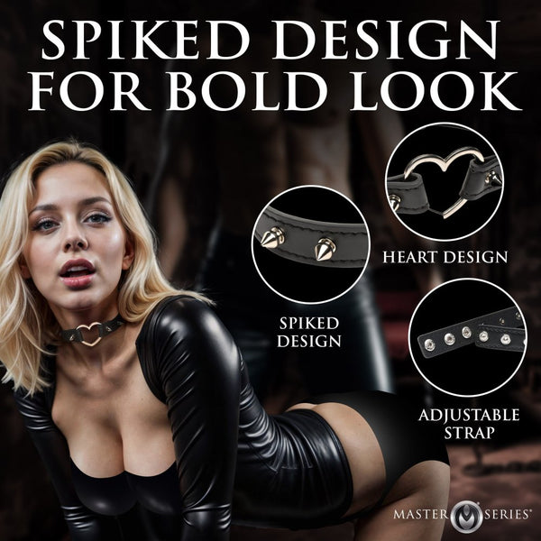 Master Series Spiked Heart Choker (2 Colours Available) - Extreme Toyz Singapore - https://extremetoyz.com.sg - Sex Toys and Lingerie Online Store - Bondage Gear / Vibrators / Electrosex Toys / Wireless Remote Control Vibes / Sexy Lingerie and Role Play / BDSM / Dungeon Furnitures / Dildos and Strap Ons &nbsp;/ Anal and Prostate Massagers / Anal Douche and Cleaning Aide / Delay Sprays and Gels / Lubricants and more...