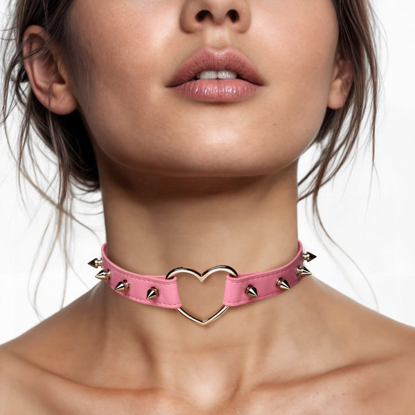 Master Series Spiked Heart Choker (2 Colours Available) - Extreme Toyz Singapore - https://extremetoyz.com.sg - Sex Toys and Lingerie Online Store - Bondage Gear / Vibrators / Electrosex Toys / Wireless Remote Control Vibes / Sexy Lingerie and Role Play / BDSM / Dungeon Furnitures / Dildos and Strap Ons &nbsp;/ Anal and Prostate Massagers / Anal Douche and Cleaning Aide / Delay Sprays and Gels / Lubricants and more...