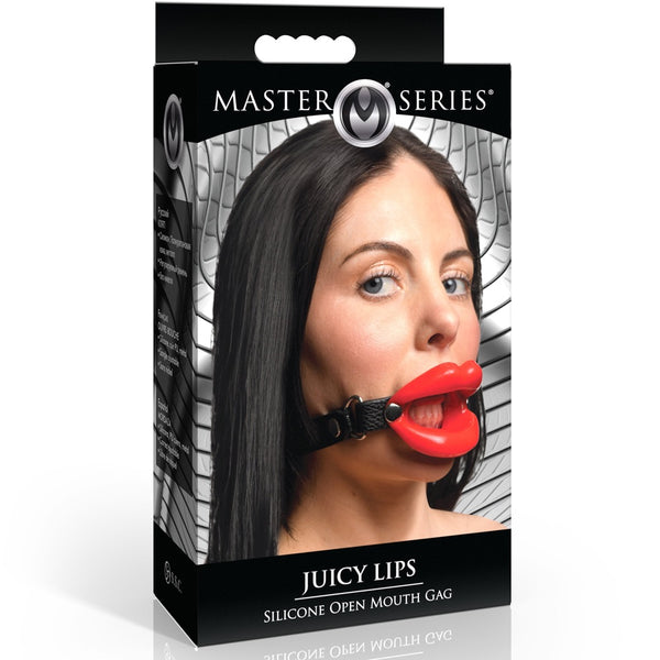 Juicy Lips Silicone Open Mouth Gag - Red