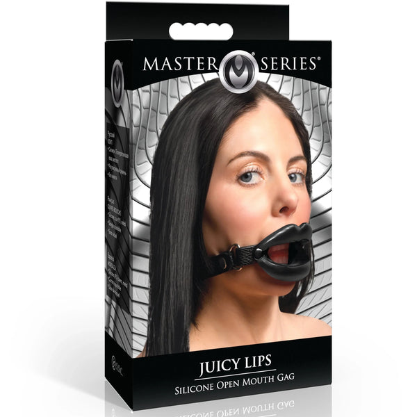 Juicy Lips Silicone Open Mouth Gag - Black