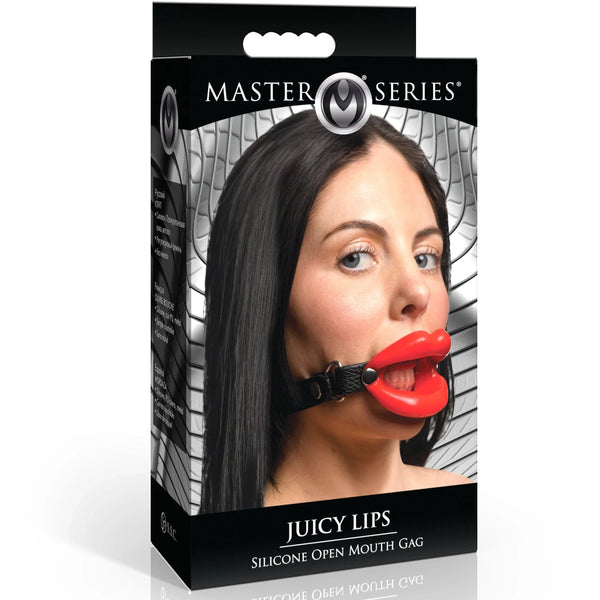 Juicy Lips Silicone Open Mouth Gag - Red
