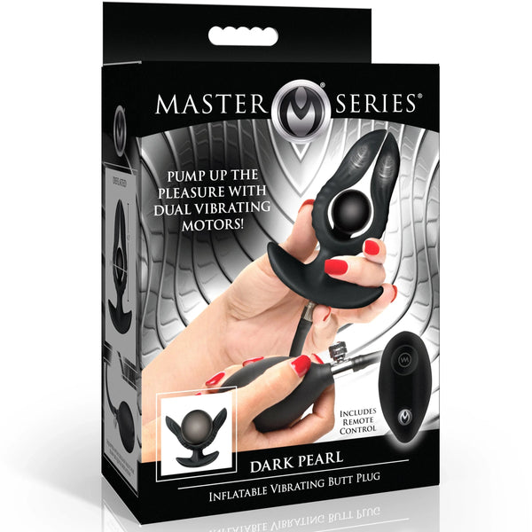 Dark Pearl Inflatable Vibrating Butt Plug with Remote Control