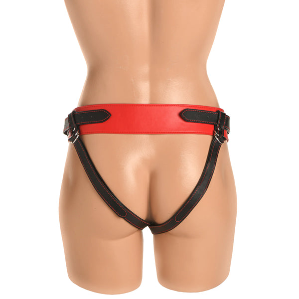 Horny Devil Strap-on Harness - Red