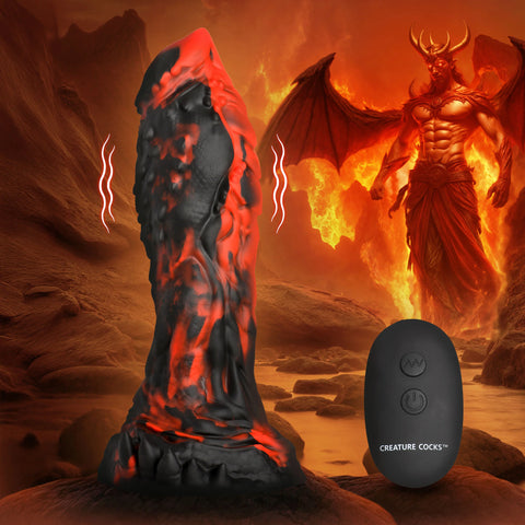 Inferno Cock Vibrating Silicone Dildo with Remote