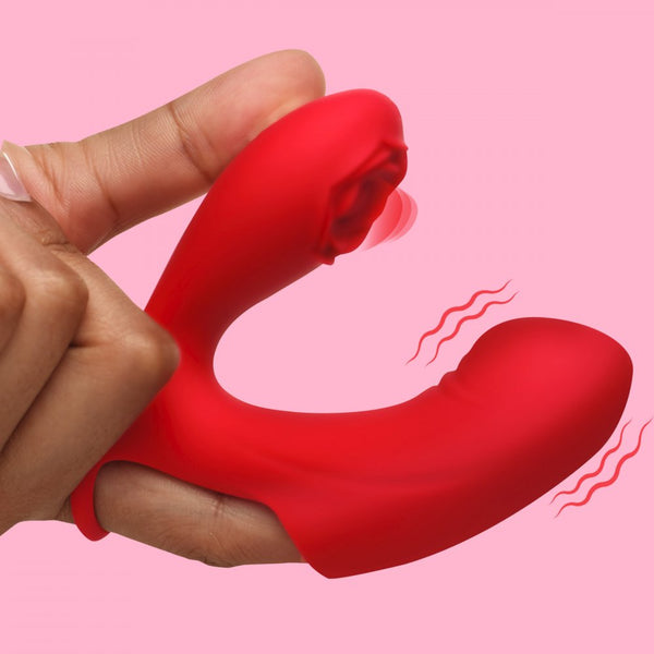 Rose Touch Rechargeable Clitoral Pulsing & G-Spot Silicone Finger Vibrator