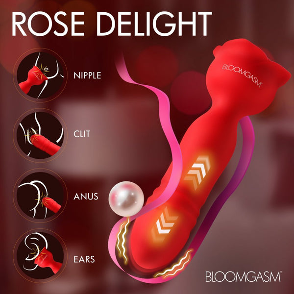 Bloomgasm Rose Delight Silicone Thrusting Vibrator