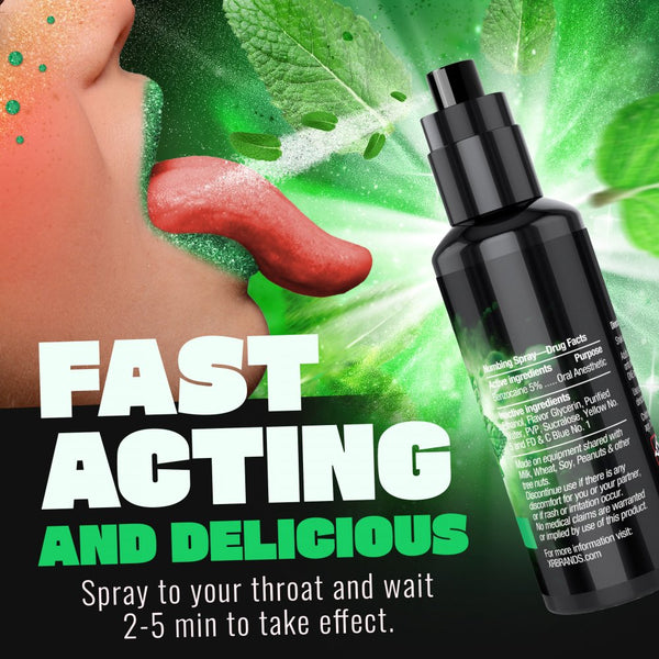 Deep Throat Spearmint Numbing Spray - 2 oz.