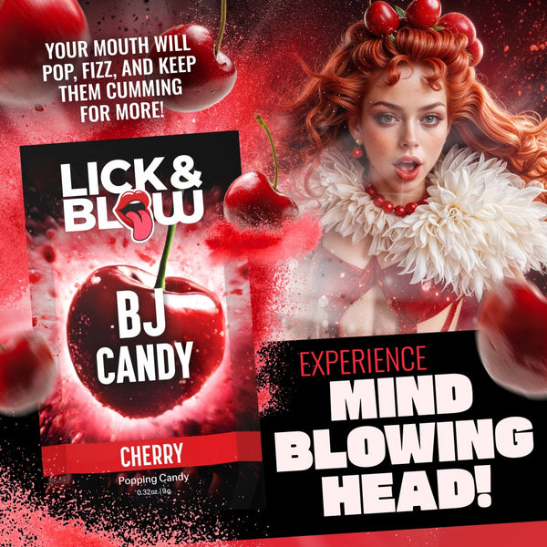 Lick & Blow Popping BJ Candy - Cherry