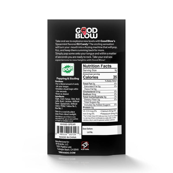 Lick & Blow Popping BJ Candy - Spearmint