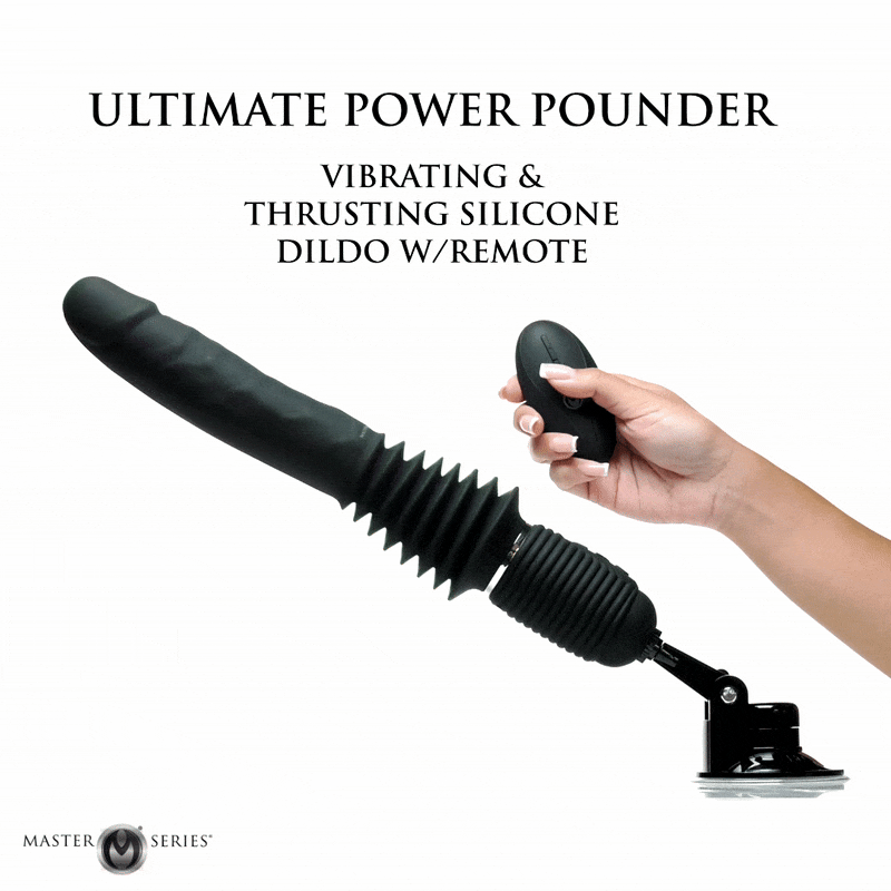 Ultimate Power Pounder Vibrating & Thrusting Rechargeable Silicone Dildo with Remote