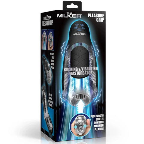 Pleasure Grip Sucking & Vibrating Rechargeable Masturbator