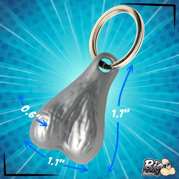 Big Nuts Keychain - Silver