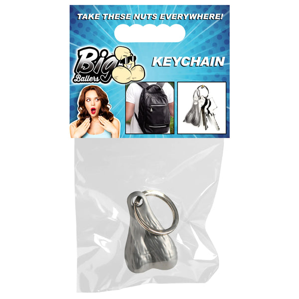 Big Nuts Keychain - Silver