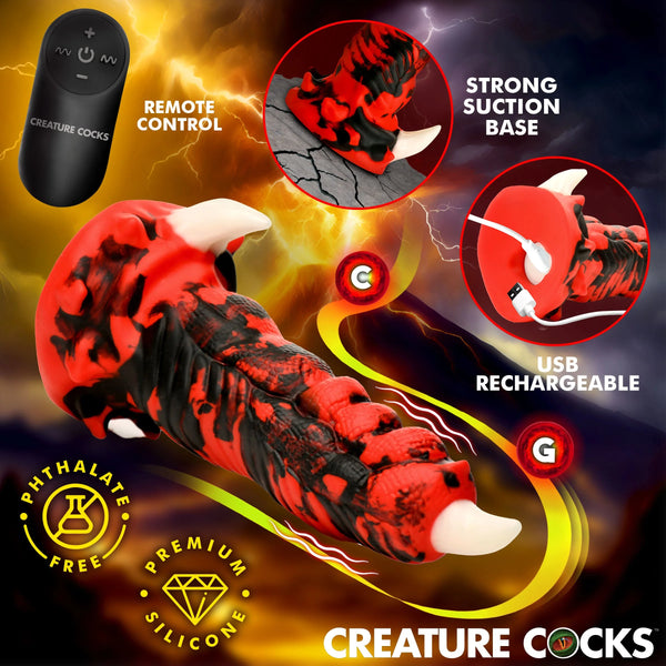 Red Talon Vibrating Silicone Dildo with Remote