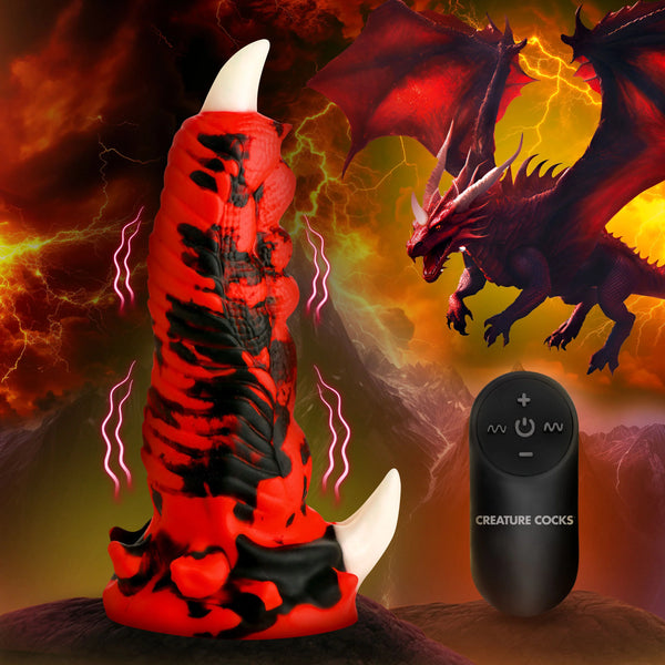 Red Talon Vibrating Silicone Dildo with Remote
