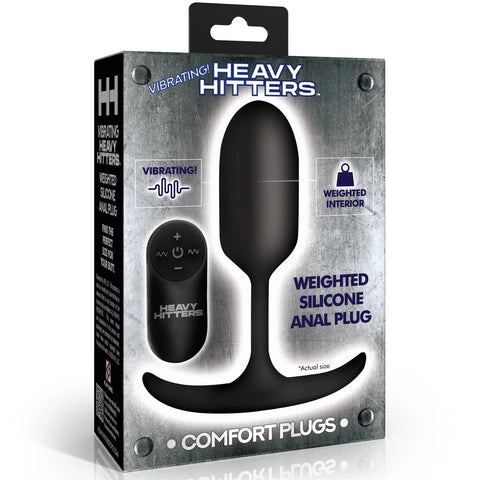 Remote Controlled Vibrating Weighted Silicone Anal Plug - Medium