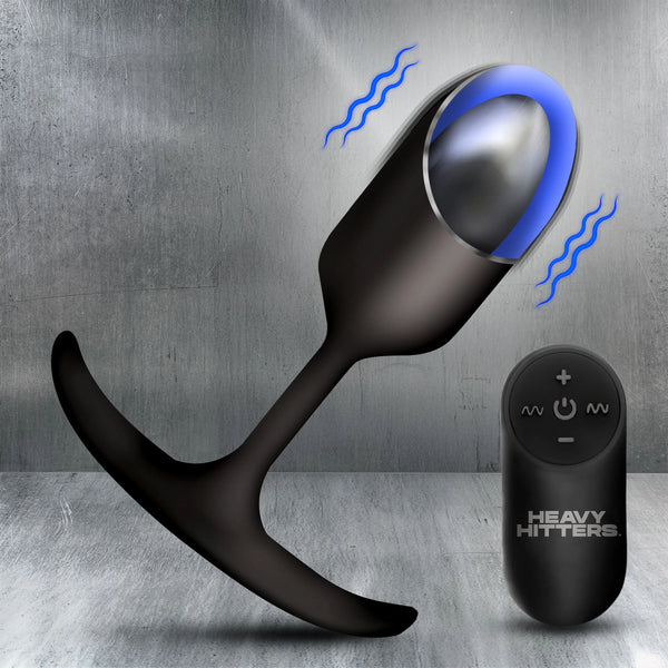 Remote Controlled Vibrating Weighted Silicone Anal Plug - Medium