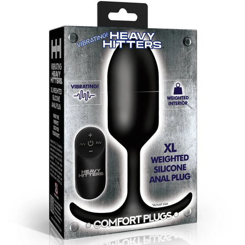 Remote Controlled Vibrating Weighted Silicone Anal Plug - XL