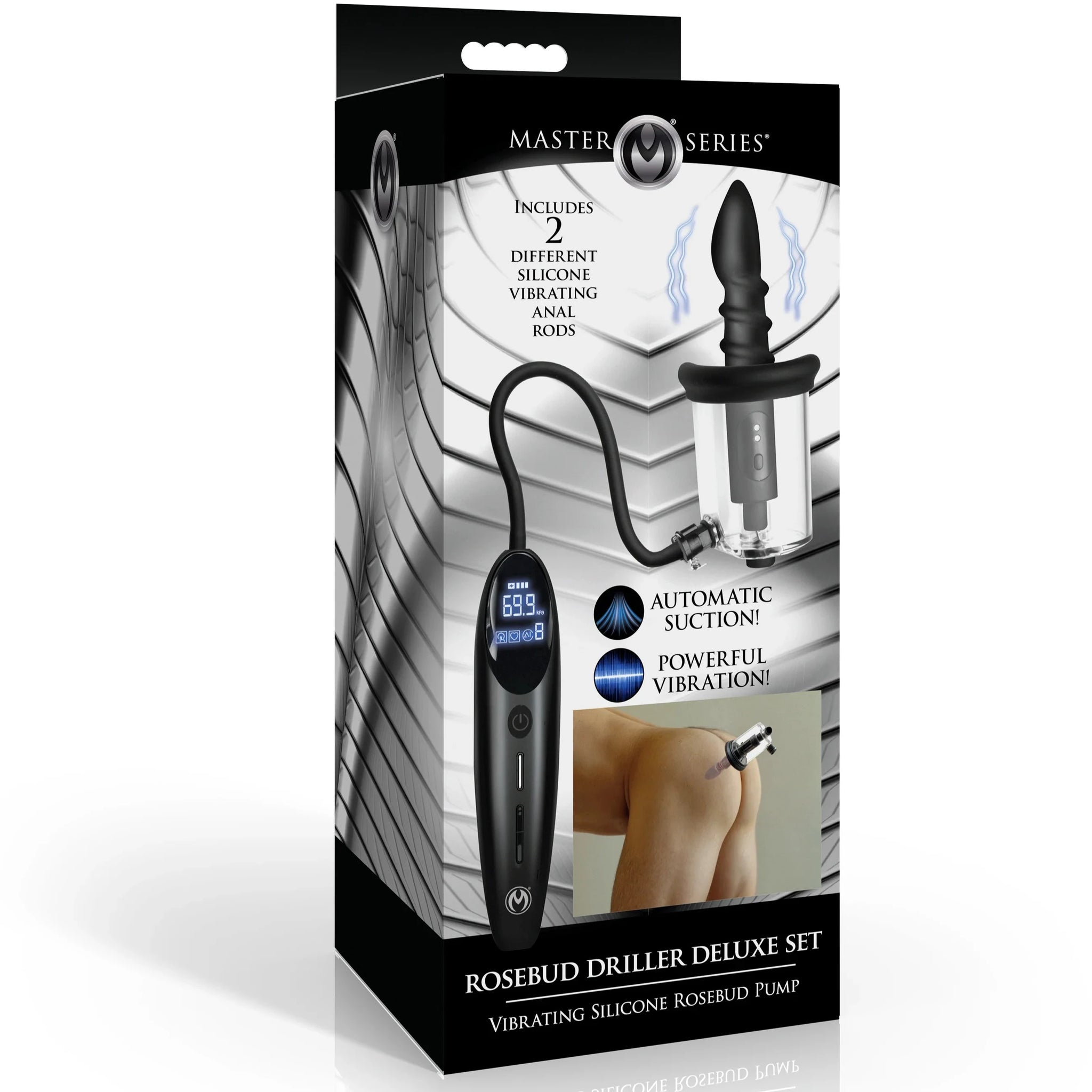 Rosebud Driller Deluxe Set Vibrating Silicone Rosebud Pump