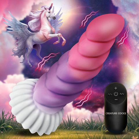 Cloud Rider Unicorn Vibrating Silicone Dildo with Remote