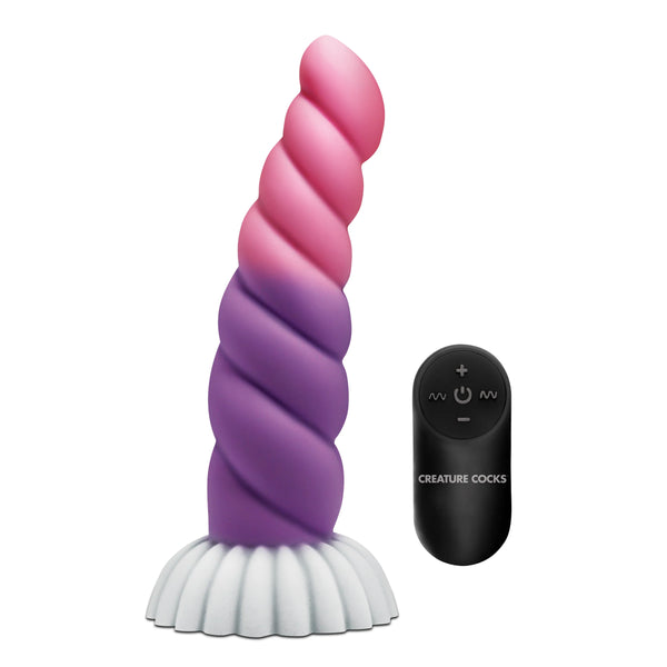 Cloud Rider Unicorn Vibrating Silicone Dildo with Remote