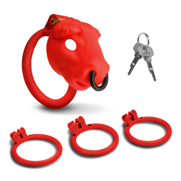 Bull Chastity Cage - Red