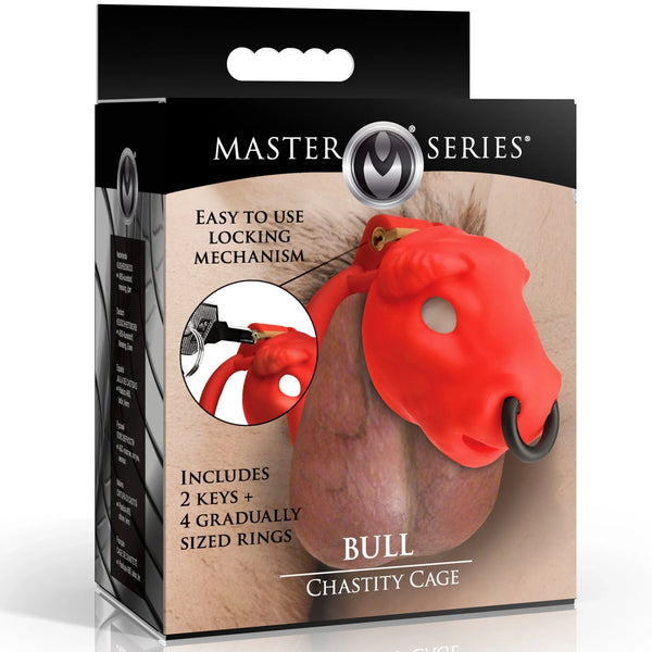Bull Chastity Cage - Red