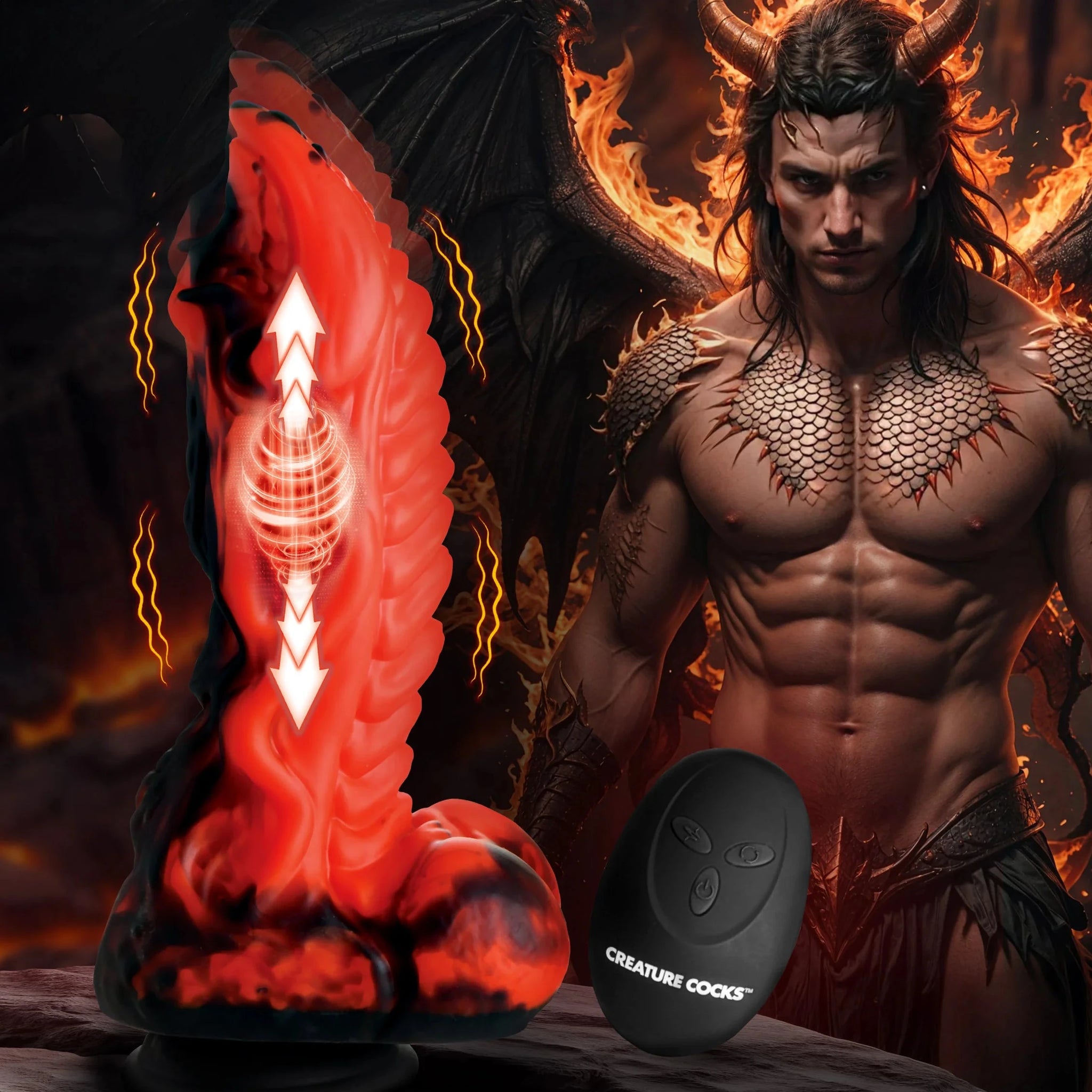 Dragon Thrust Thrusting & Vibrating Silicone Dildo