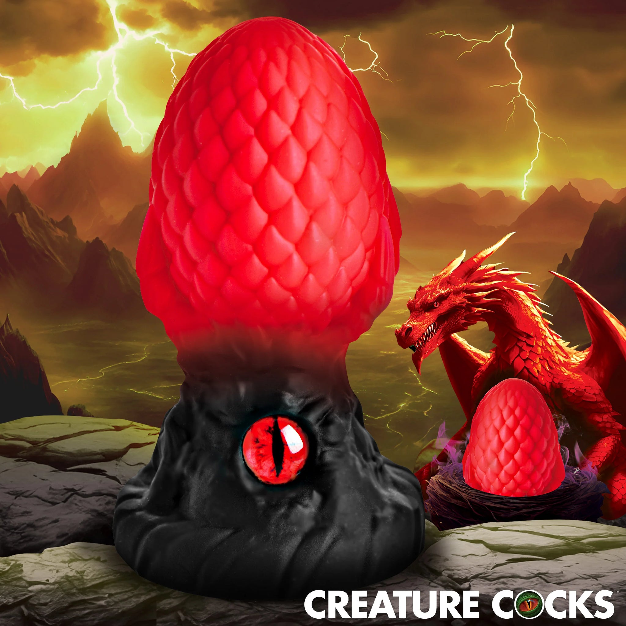 Eye of the Dragon Silicone Butt Plug - Red