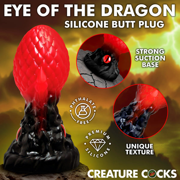 Eye of the Dragon Silicone Butt Plug - Red