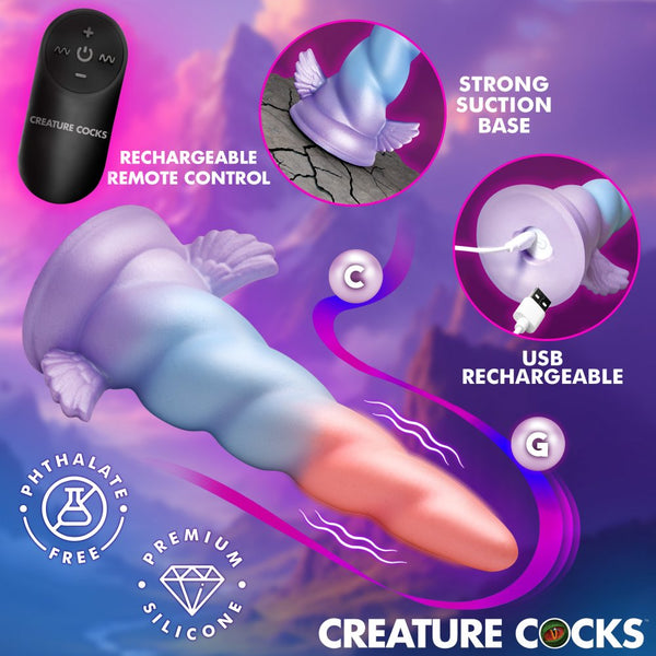 Deluxe Dream Rider Vibrating Unicorn Silicone Dildo with Remote