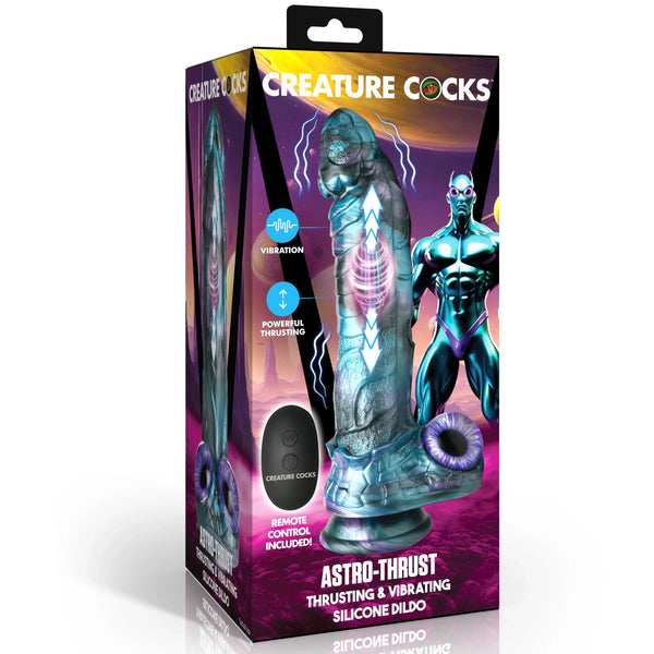 Astro-Thrust Thrusting & Vibrating Silicone Dildo with Remote