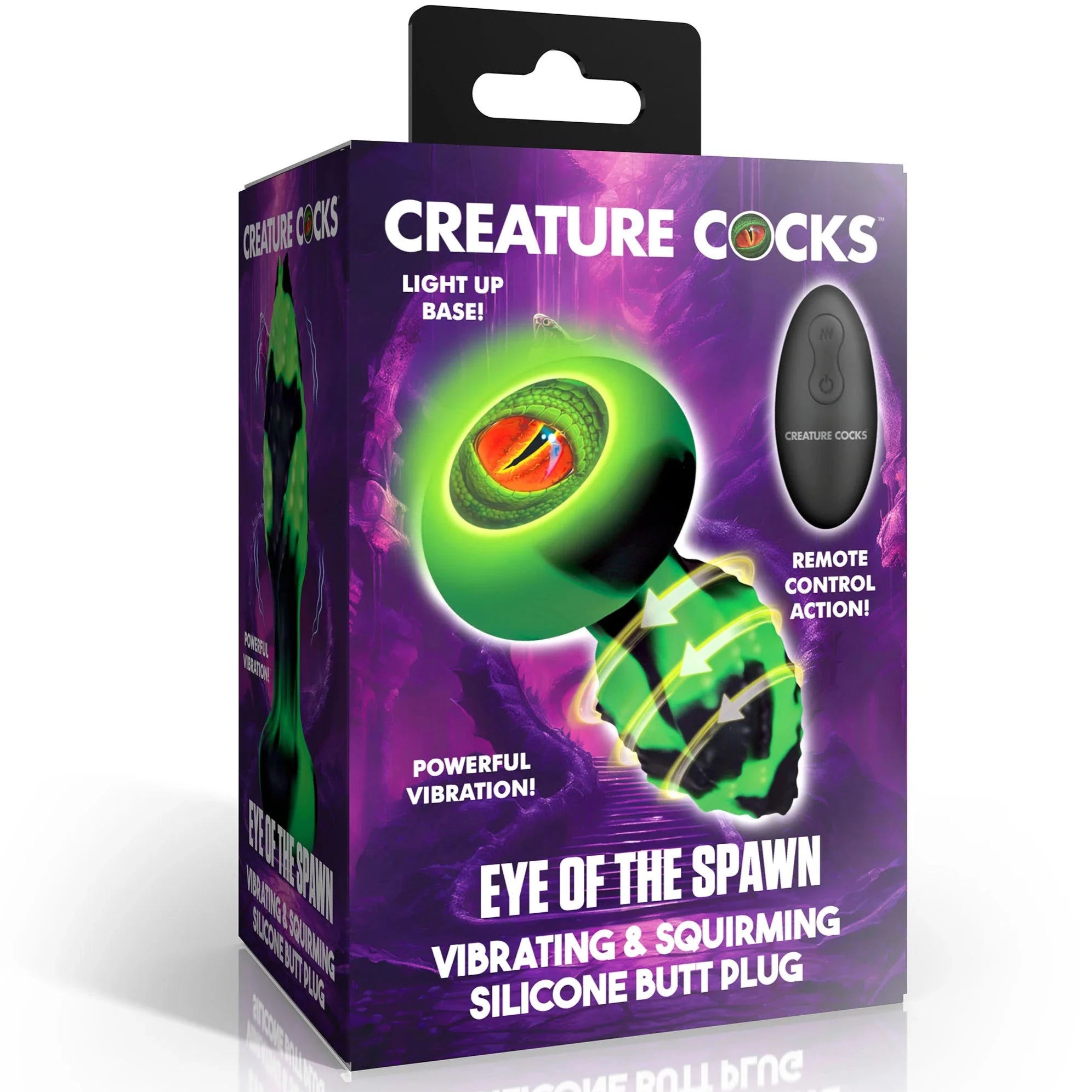 Eye of the Spawn Remote Controlled Vibrating & Squirming Silicone Butt Plug