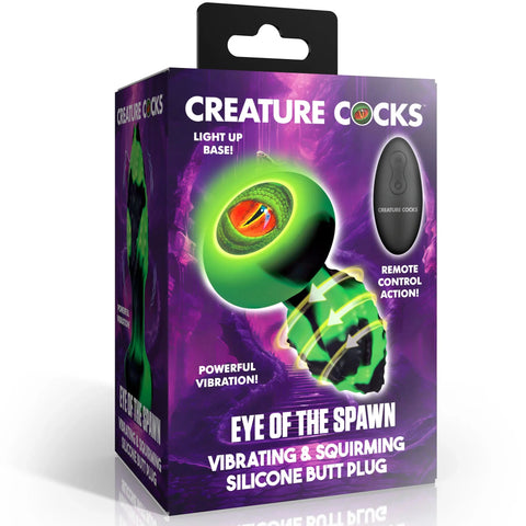 Eye of the Spawn Remote Controlled Vibrating & Squirming Silicone Butt Plug