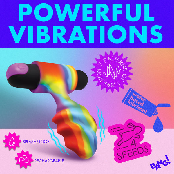 Remote Controlled Rechargeable Vibrating Rainbow Butt Plug