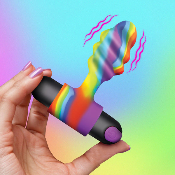 Remote Controlled Rechargeable Vibrating Rainbow Butt Plug