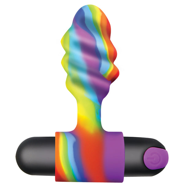 Remote Controlled Rechargeable Vibrating Rainbow Butt Plug